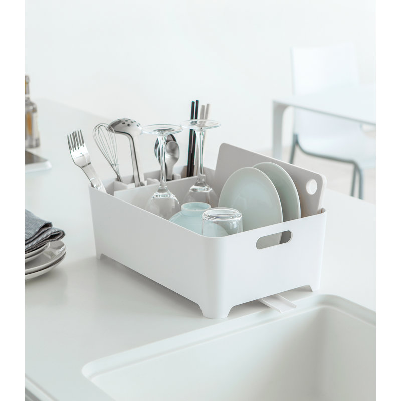 Yamazaki USA Tower Yamazaki Home Dish Drying Rack with Drainage Spout